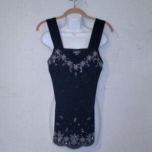 Black sequin dress top